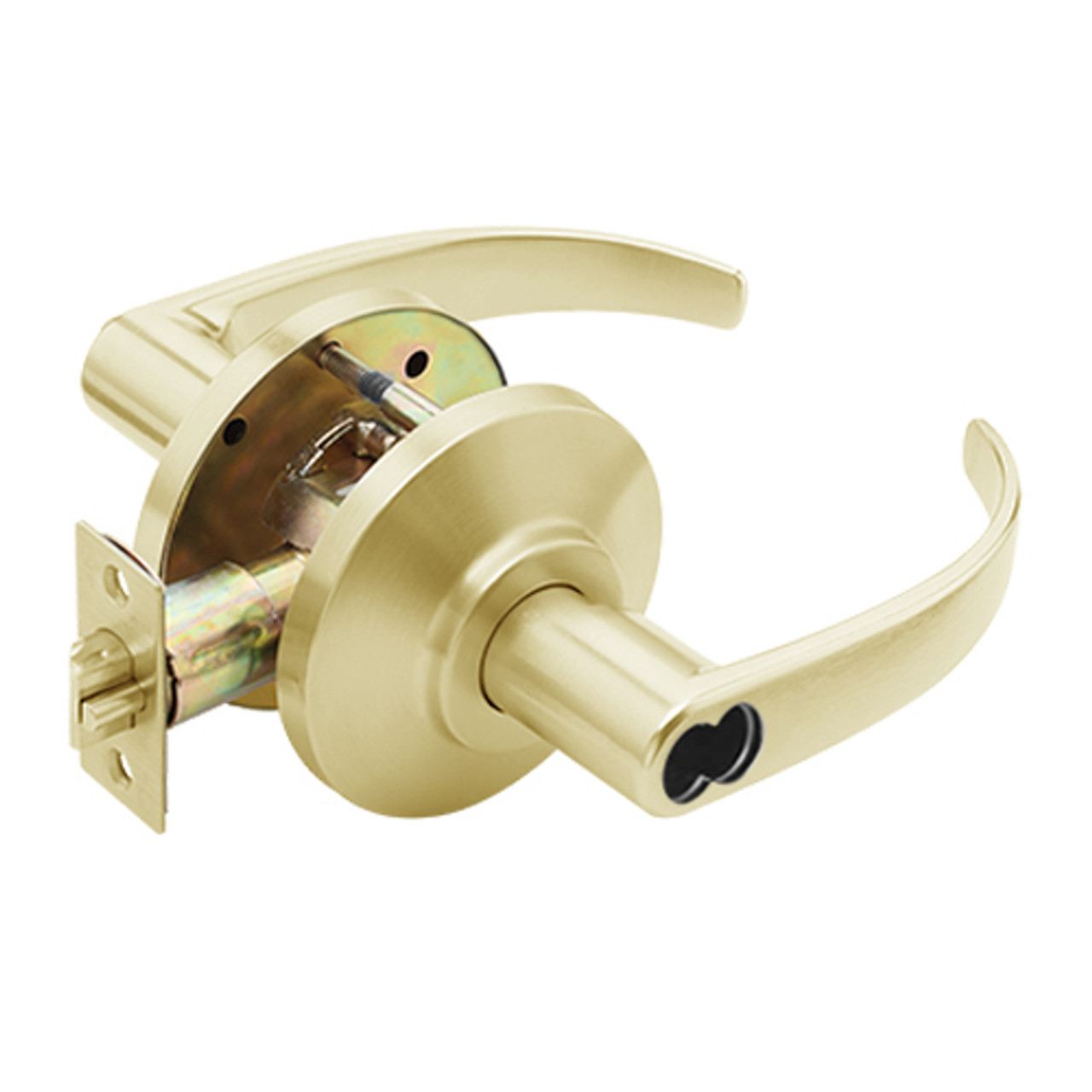 7KC57AB14DSTK606 Best 7KC Series Entrance Medium Duty Cylindrical Lever Locks with Curved Return Design in Satin Brass