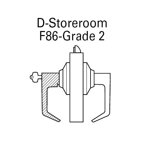 7KC57D16DS3606 Best 7KC Series Storeroom Medium Duty Cylindrical Lever Locks with Curved Without Return Lever Design in Satin Brass