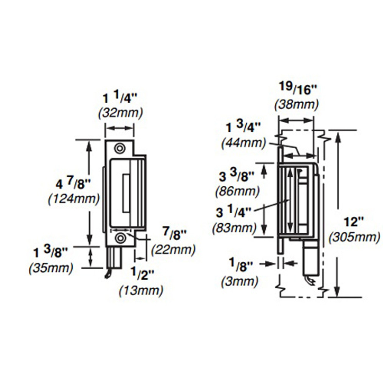 6210-FS-12VDC-US10B Von Duprin 6210 Series Electric Strike for Mortise or Cylindrical Locksets in Oil Rubbed Bronze