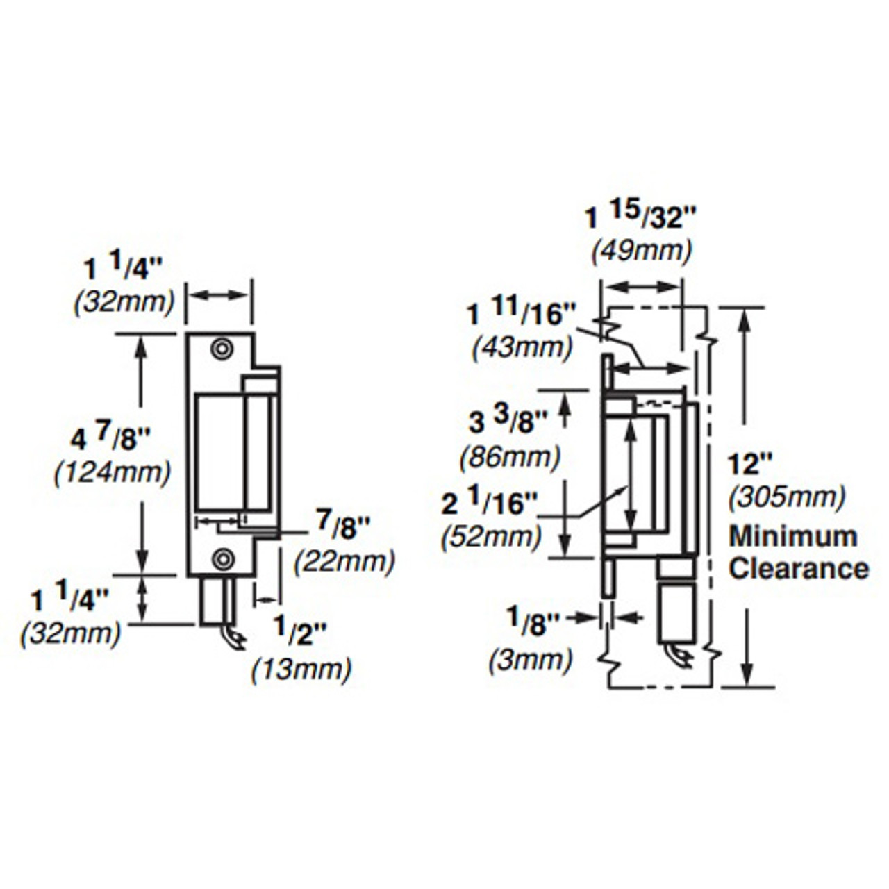 6211-DS-24VDC-US32D Von Duprin Electric Strike for Mortise or