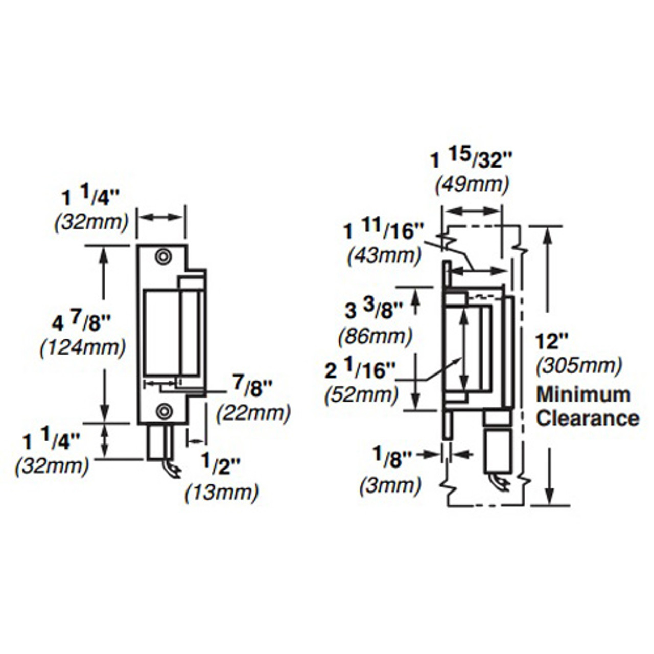 6211-FS-DS-LC-24VDC-US32 Von Duprin Electric Strike for Mortise or Cylindrical Devices in Bright Stainless Steel Finish 6211-FS-DS-LC-24VDC-US32 Von Duprin Electric Strike for Mortise or Cylindrical Devices in Bright Stainless Steel Finish