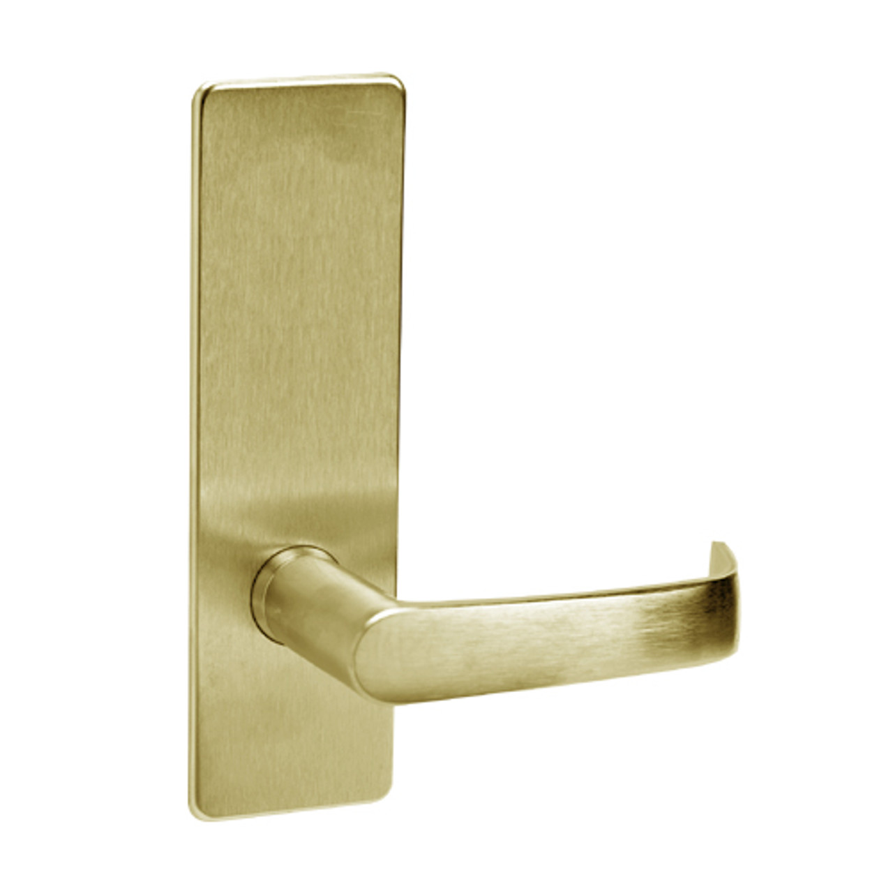 ML2051-NSM-606-CL6 Corbin Russwin ML2000 Series IC 6-Pin Less Core Mortise Office Locksets with Newport Lever in Satin Brass