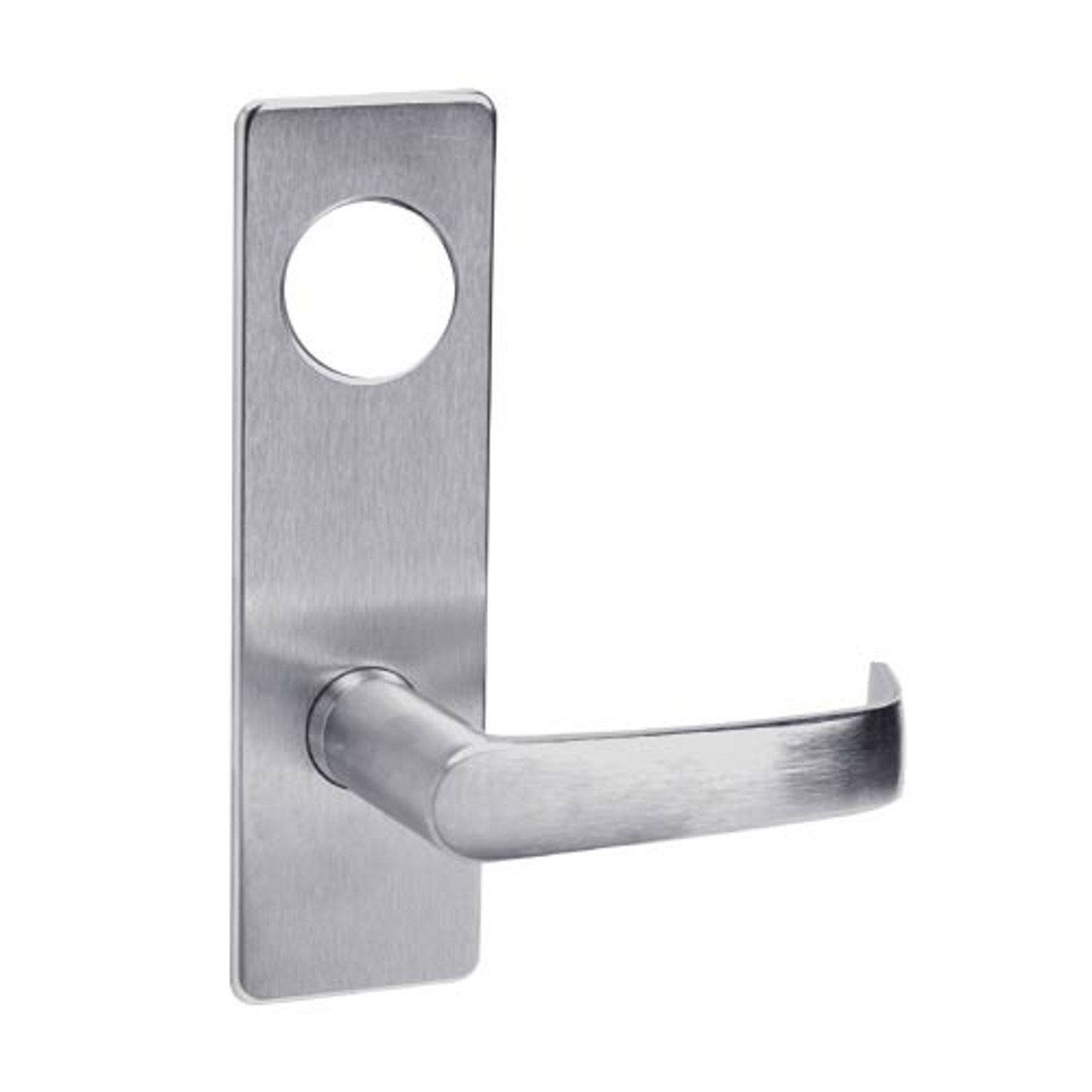 ML2056-NSM-626-CL7 Corbin Russwin ML2000 Series IC 7-Pin Less Core Mortise Classroom Locksets with Newport Lever in Satin Chrome