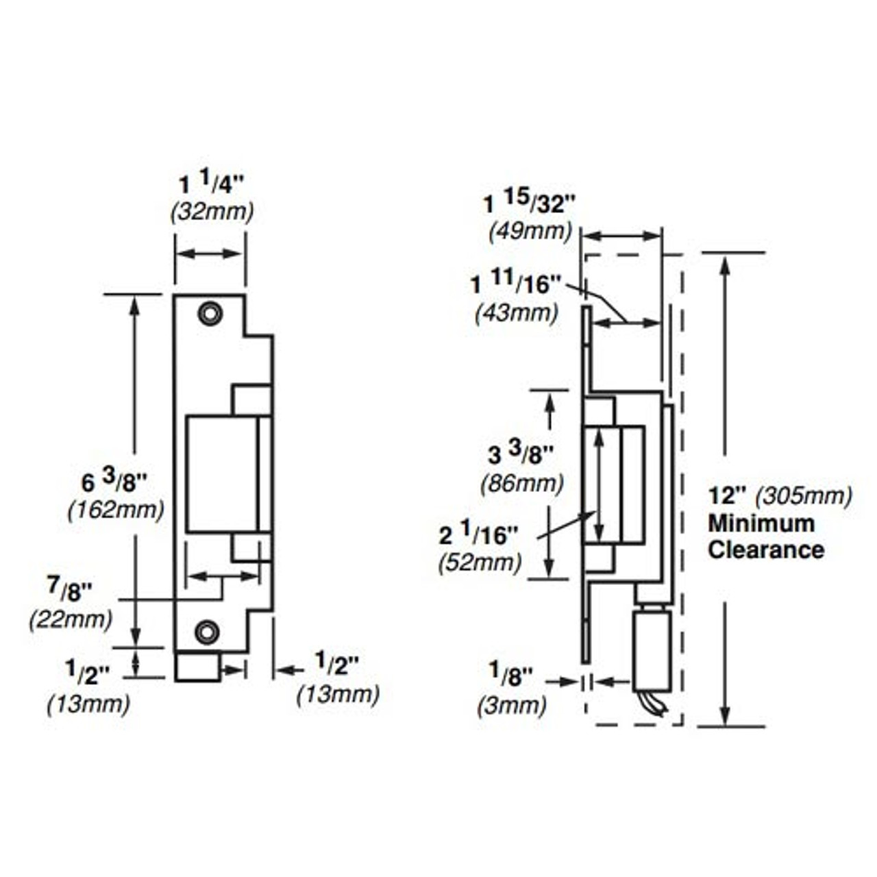 6212-DS-24VDC-US10 Von Duprin Electric Strike for Mortise or Cylindrical Locksets in Satin Bronze Finish