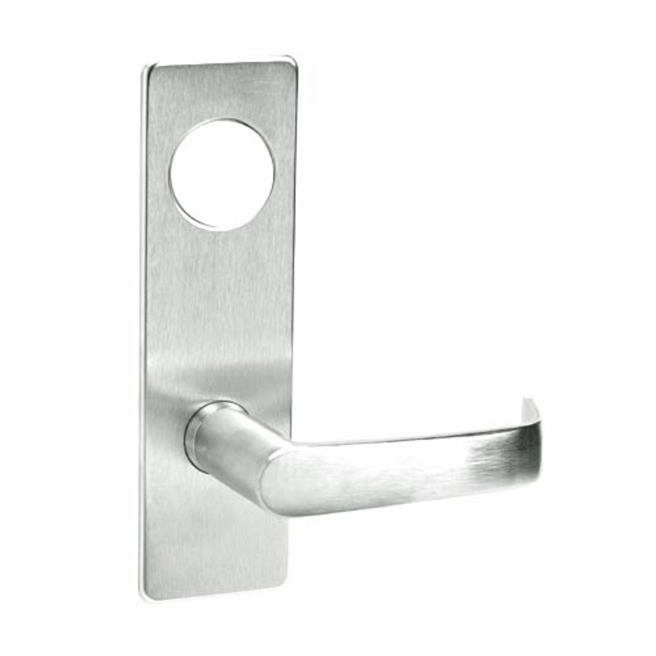 ML2048-NSM-618-CL7 Corbin Russwin ML2000 Series IC 7-Pin Less Core Mortise Entrance Locksets with Newport Lever in Bright Nickel