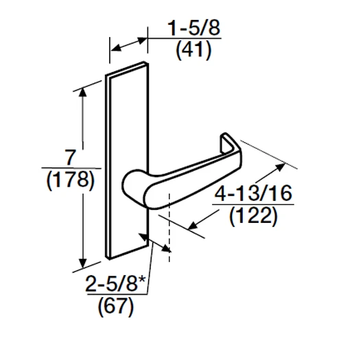 ML2048-NSP-605-CL6 Corbin Russwin ML2000 Series IC 6-Pin Less Core Mortise Entrance Locksets with Newport Lever in Bright Brass