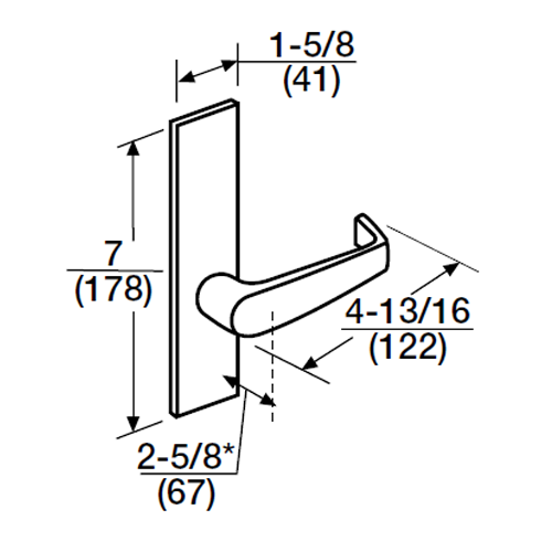 ML2022-NSP-626-CL7 Corbin Russwin ML2000 Series IC 7-Pin Less Core Mortise Store Door Locksets with Newport Lever with Deadbolt in Satin Chrome