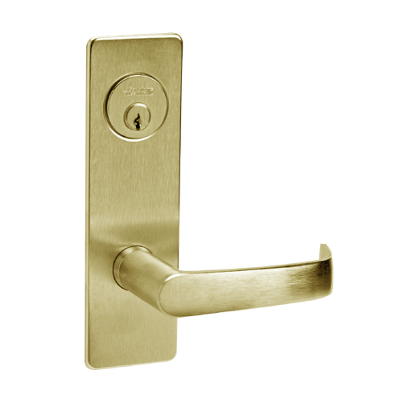 ML2055-NSP-606 Corbin Russwin ML2000 Series Mortise Classroom Locksets with Newport Lever in Satin Brass