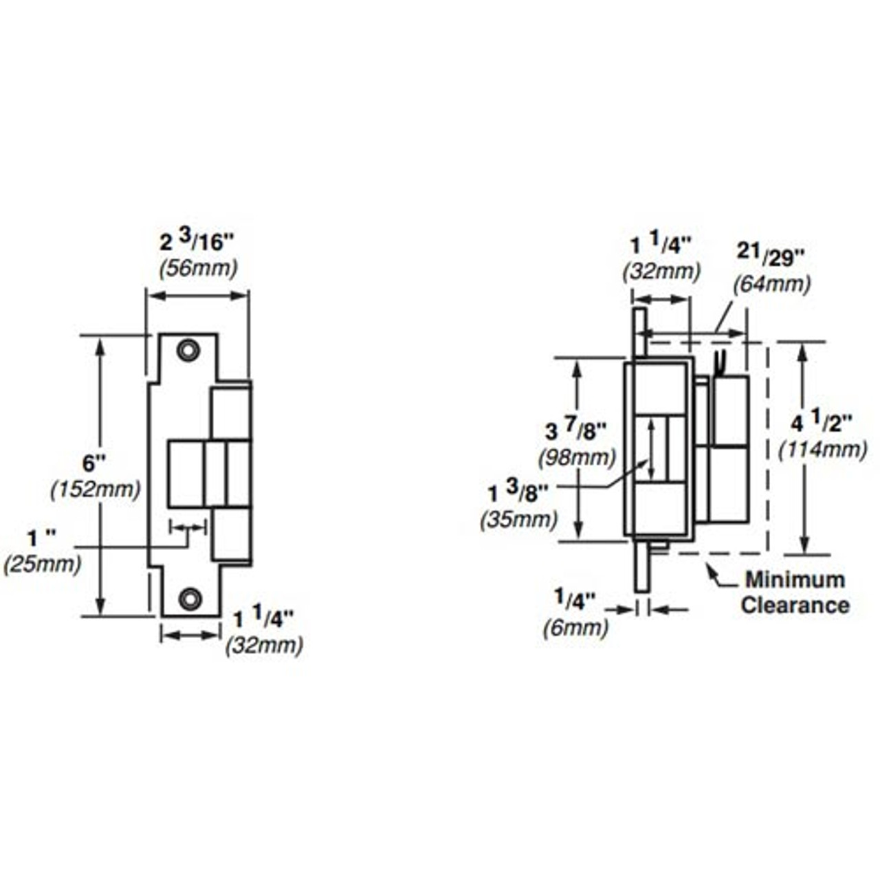 6213-FS-DS-LC-24VDC-US4 Von Duprin Electric Strike for Mortise or Cylindrical Locksets in Satin Brass Finish