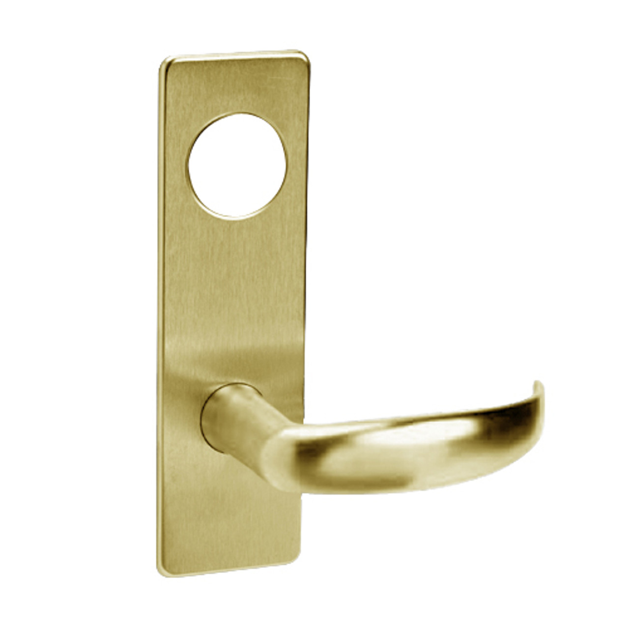 ML2053-PSM-606-CL6 Corbin Russwin ML2000 Series IC 6-Pin Less Core Mortise Entrance Locksets with Princeton Lever in Satin Brass