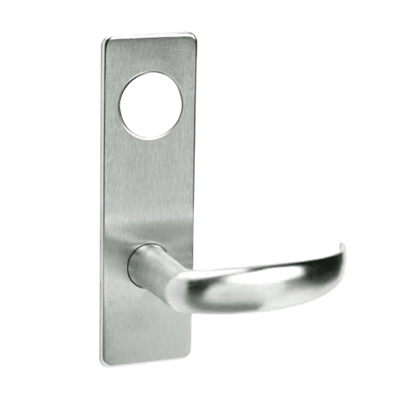 ML2058-PSM-618-LC Corbin Russwin ML2000 Series Mortise Entrance Holdback Locksets with Princeton Lever in Bright Nickel