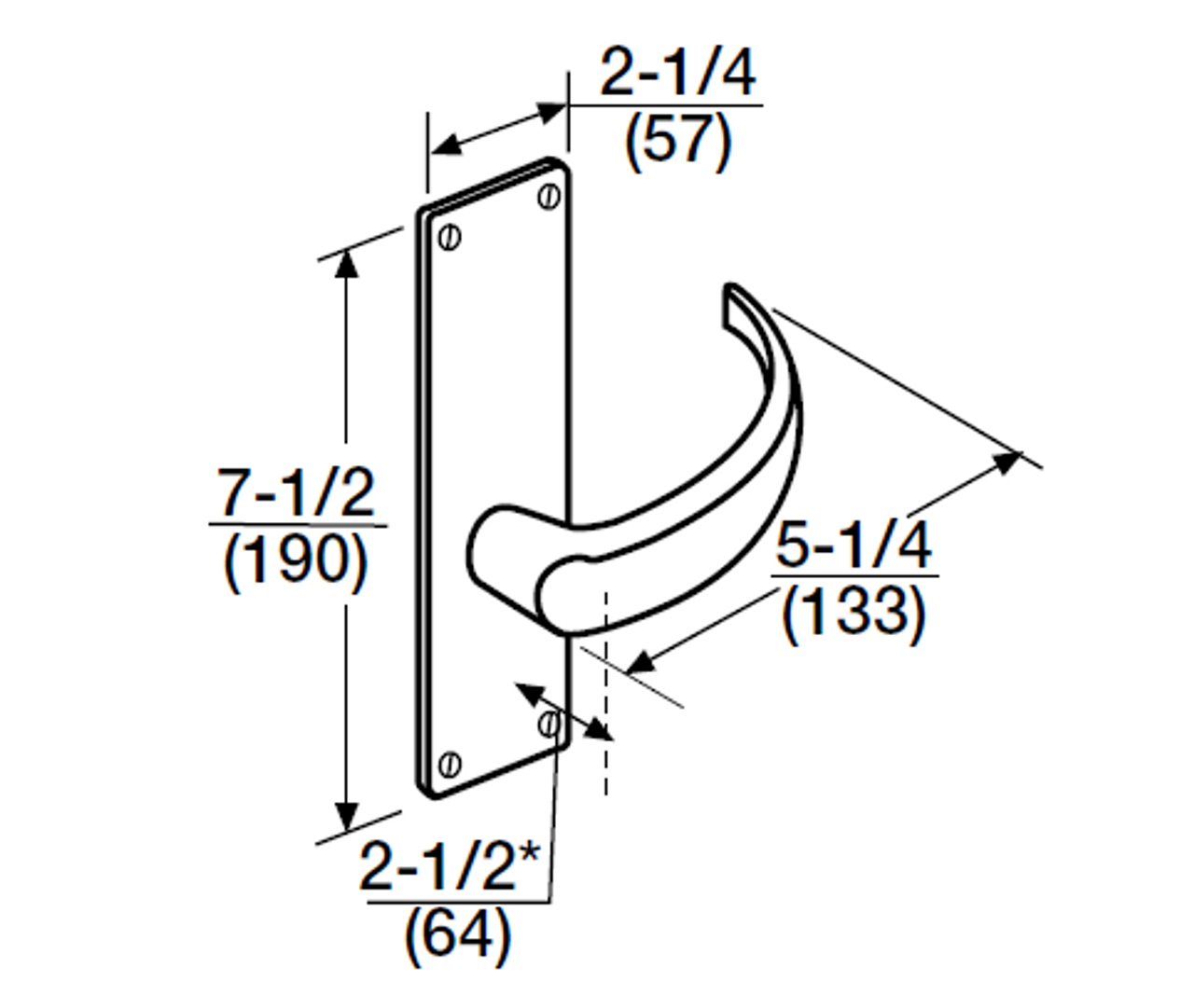 ML2010-PSN-630-M31 Corbin Russwin ML2000 Series Mortise Passage Trim Pack with Princeton Lever in Satin Stainless