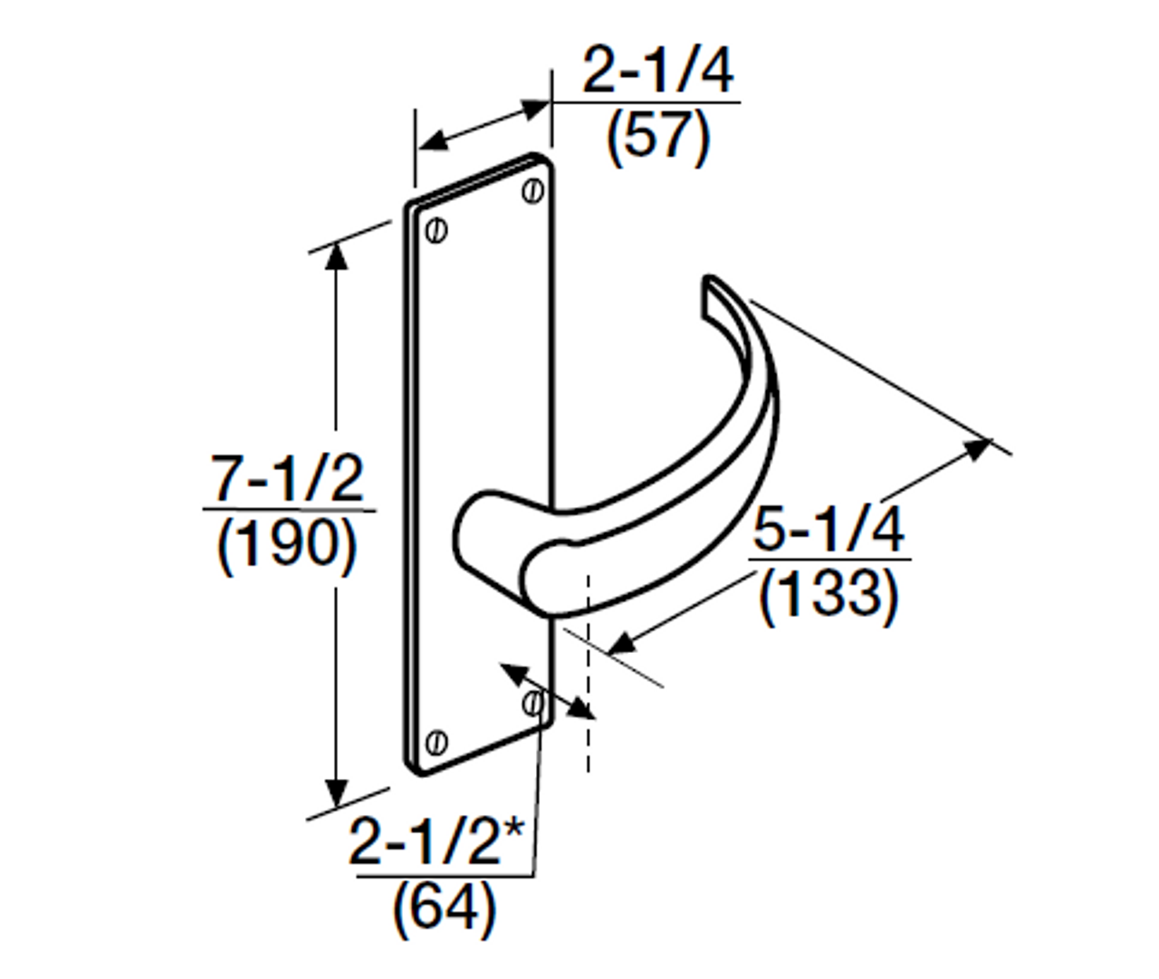 ML2024-PSN-626-LC Corbin Russwin ML2000 Series Mortise Entrance Locksets with Princeton Lever in Satin Chrome