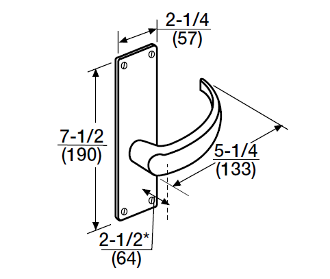 ML2022-PSN-630-M31 Corbin Russwin ML2000 Series Mortise Store Door Trim Pack with Princeton Lever with Deadbolt in Satin Stainless