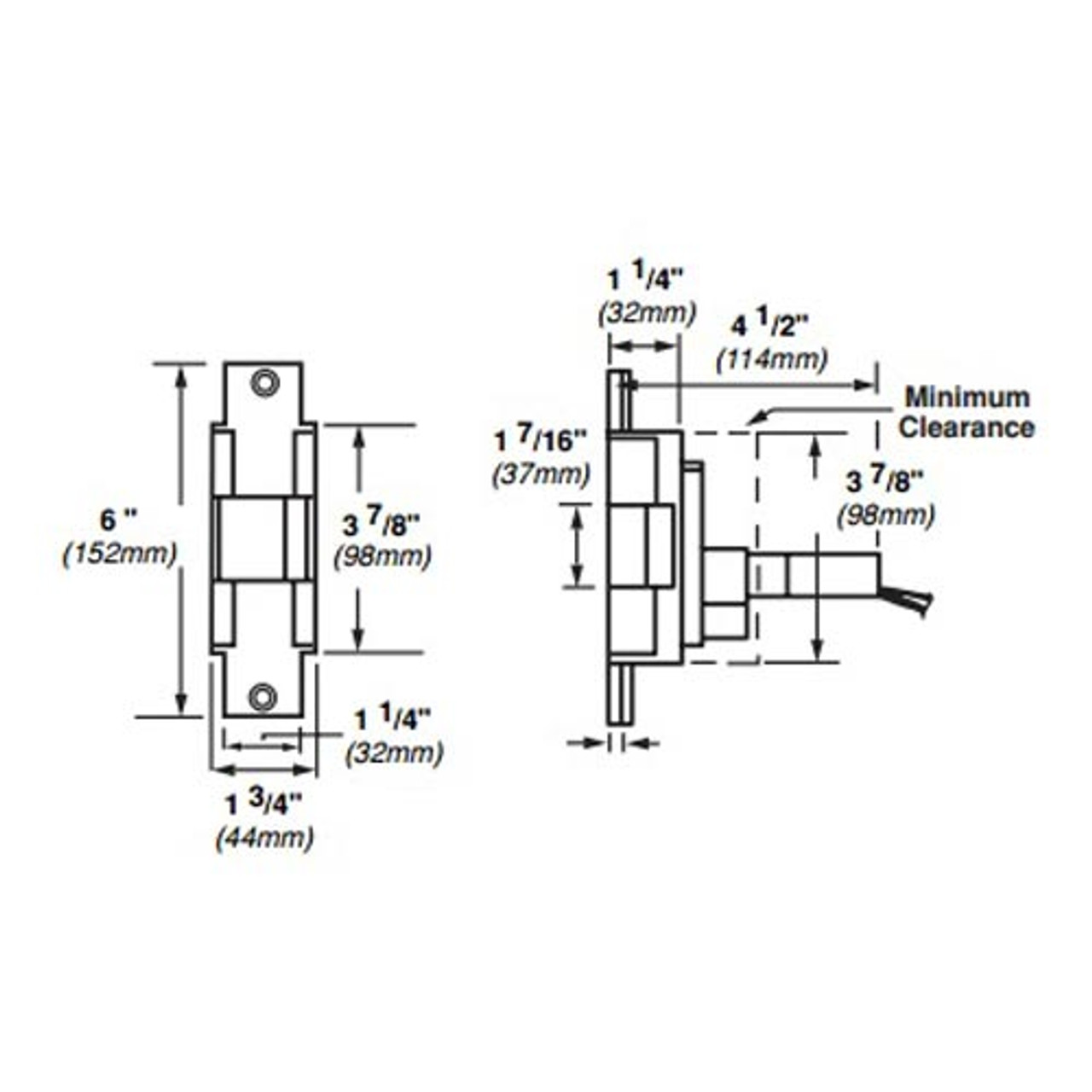 6221-12VDC-US4 Von Duprin Electric Strike for Mortise or Cylindrical Locksets in Satin Brass Finish