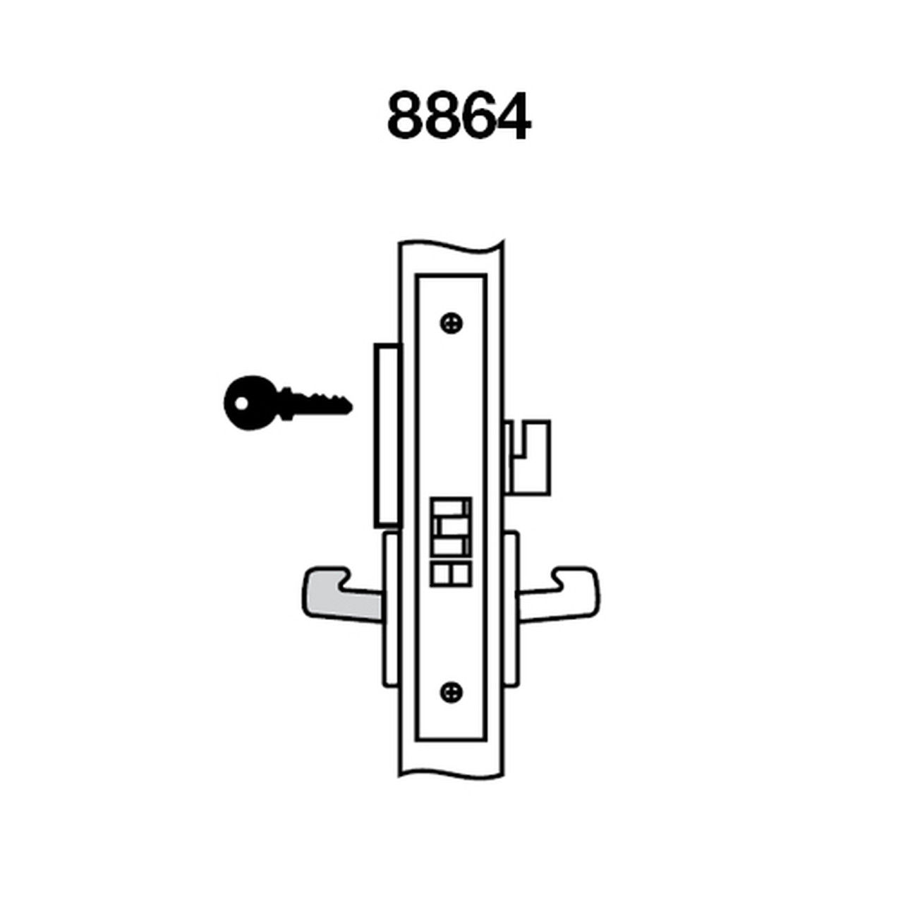 AUR8864FL-613E Yale 8800FL Series Single Cylinder Mortise Bathroom Lock with Indicator with Augusta Lever in Dark Satin Bronze