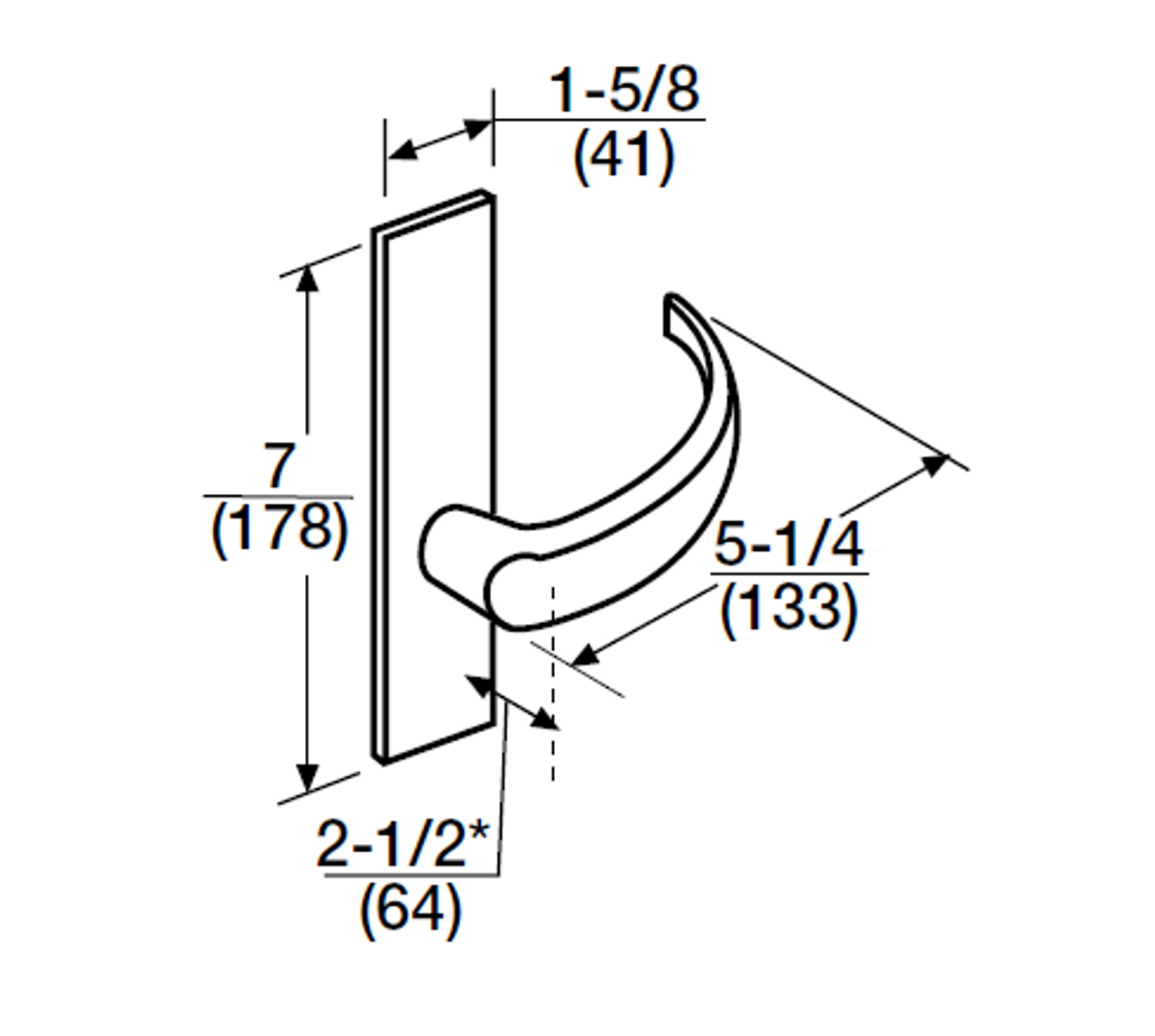 ML2057-PSP-606-M31 Corbin Russwin ML2000 Series Mortise Storeroom Trim Pack with Princeton Lever in Satin Brass