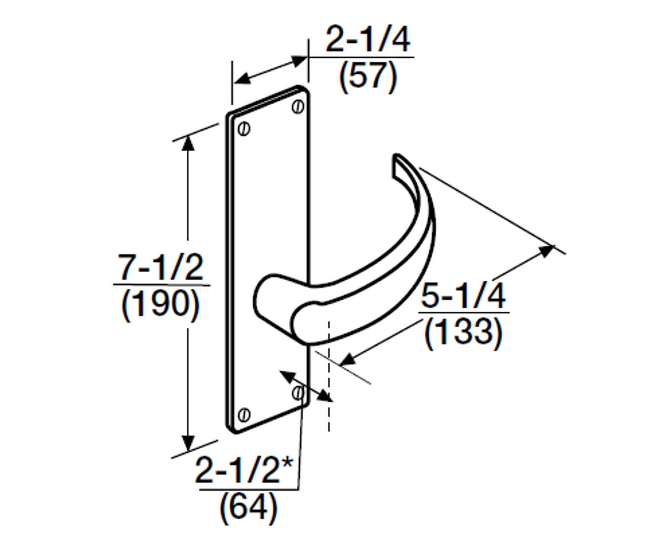 ML2051-PSN-626 Corbin Russwin ML2000 Series Mortise Office Locksets with Princeton Lever in Satin Chrome