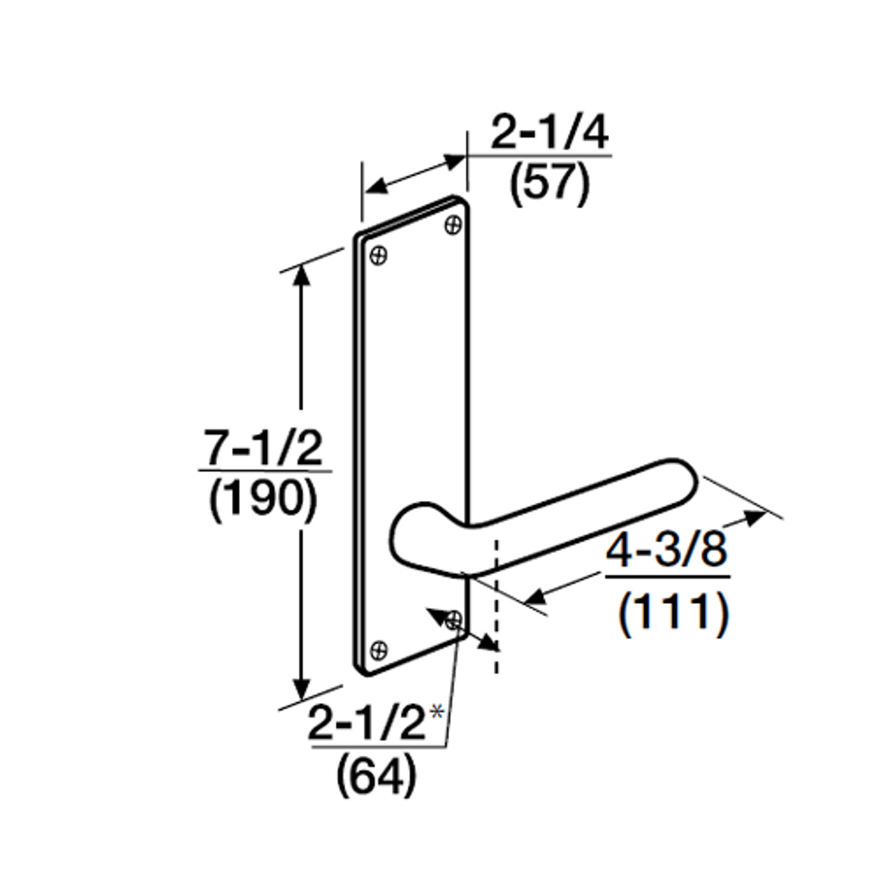 ML2010-RSN-619 Corbin Russwin ML2000 Series Mortise Passage Locksets with Regis Lever in Satin Nickel