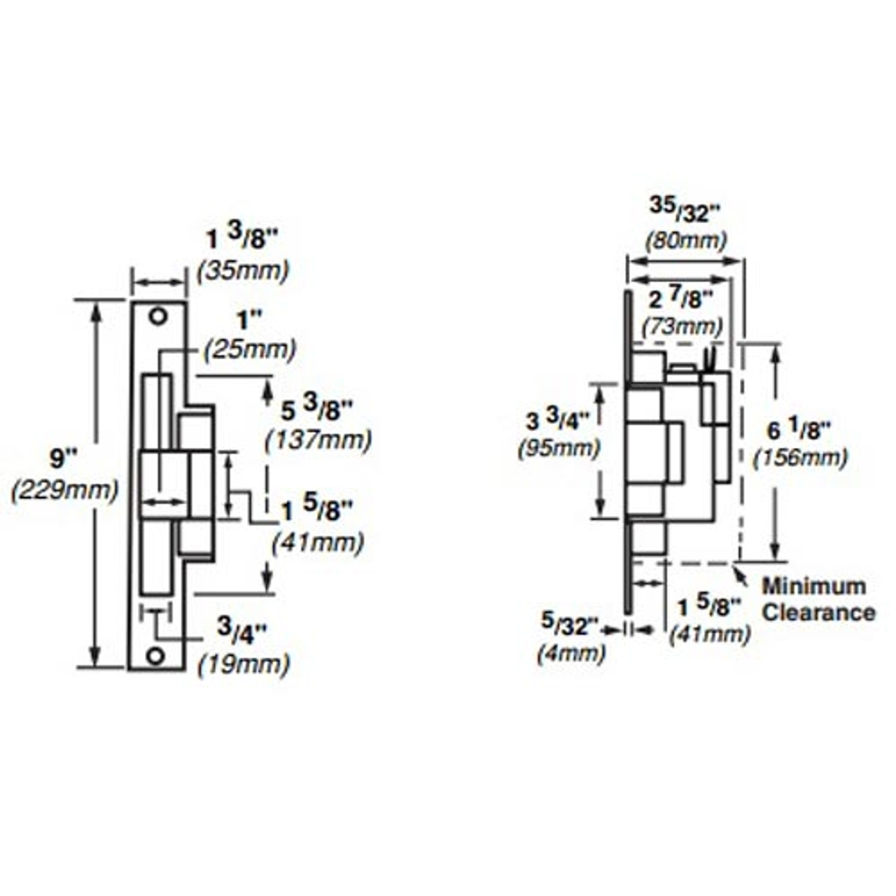 6216-DS-24VDC-US32D Von Duprin Electric Strike for Mortise Locksets in Satin Stainless Steel Finish