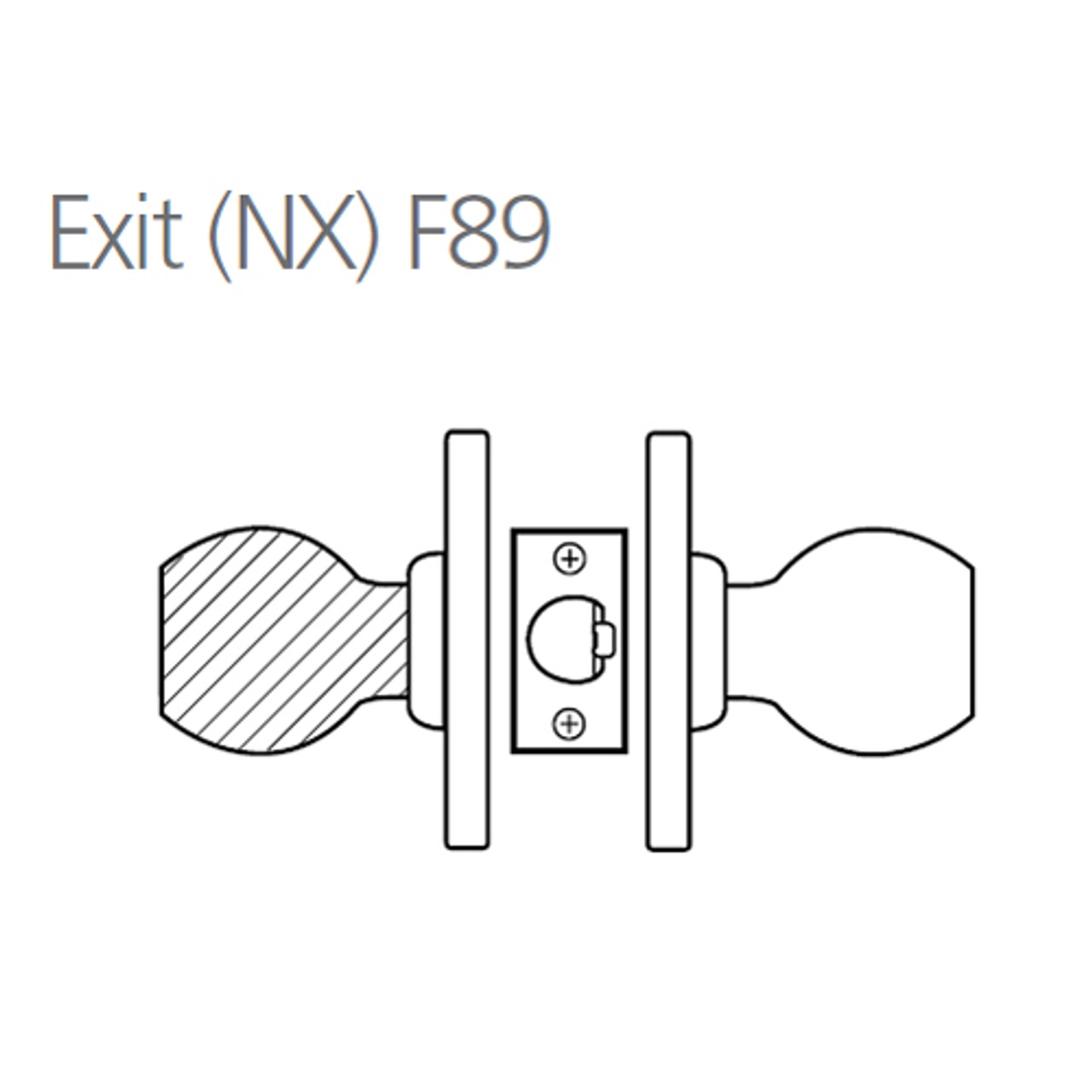 8K30NX4ASTK605 Best 8K Series Exit Heavy Duty Cylindrical Knob Locks with Round Style in Bright Brass