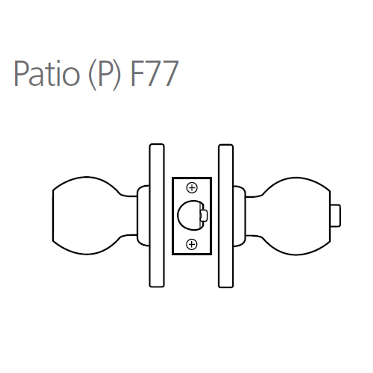 8K30P6CSTK613 Best 8K Series Patio Heavy Duty Cylindrical Knob Locks with Tulip Style in Oil Rubbed Bronze