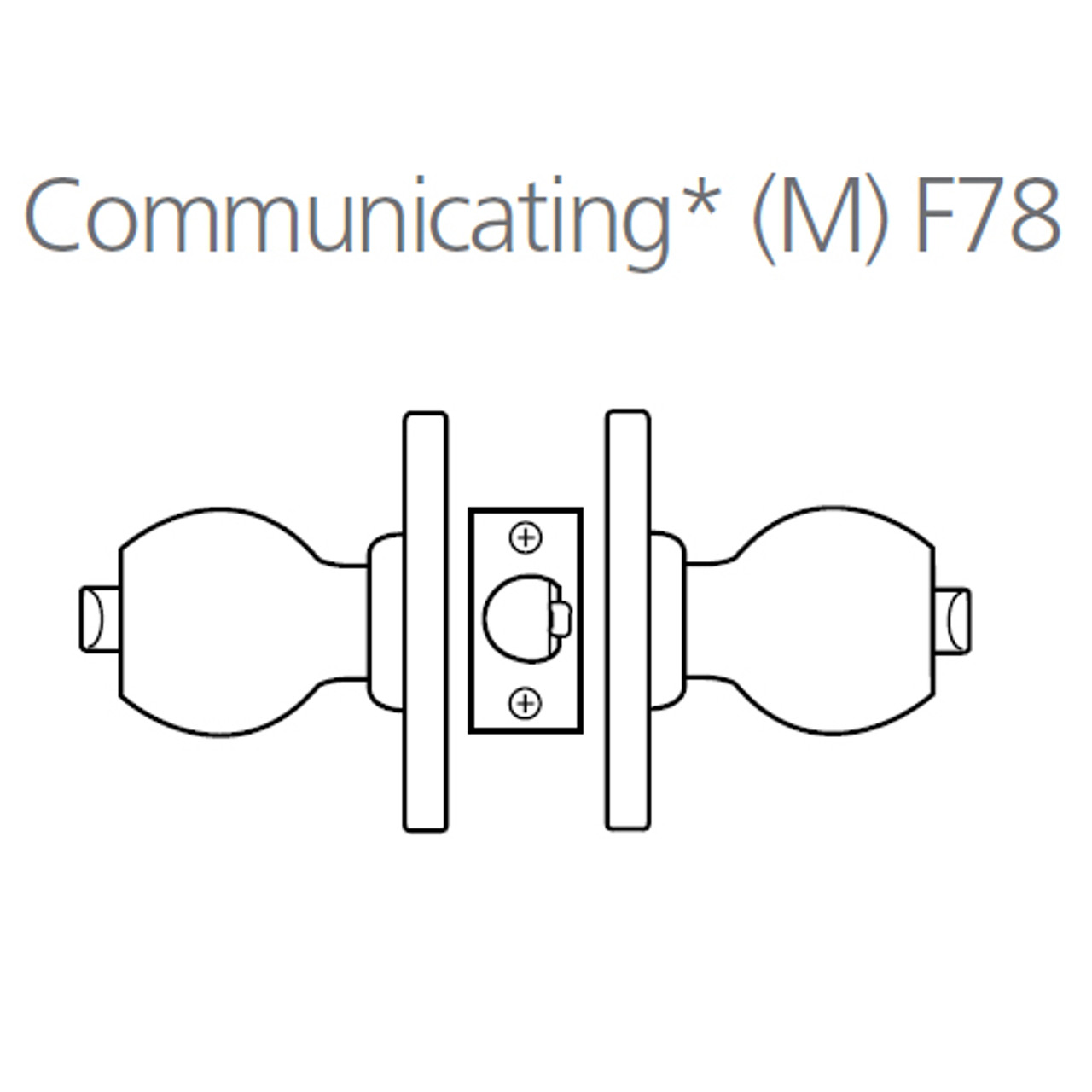 8K30M6DS3611 Best 8K Series Communicating Heavy Duty Cylindrical Knob Locks with Tulip Style in Bright Bronze