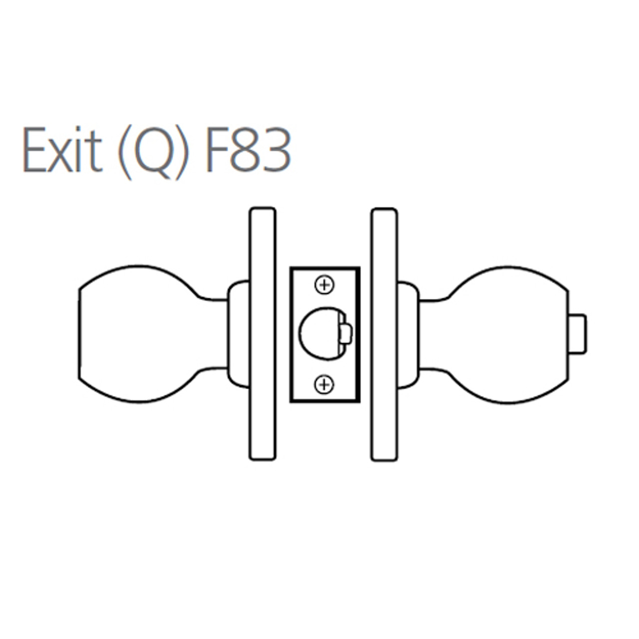 8K30Q6AS3625 Best 8K Series Exit Heavy Duty Cylindrical Knob Locks with Tulip Style in Bright Chrome