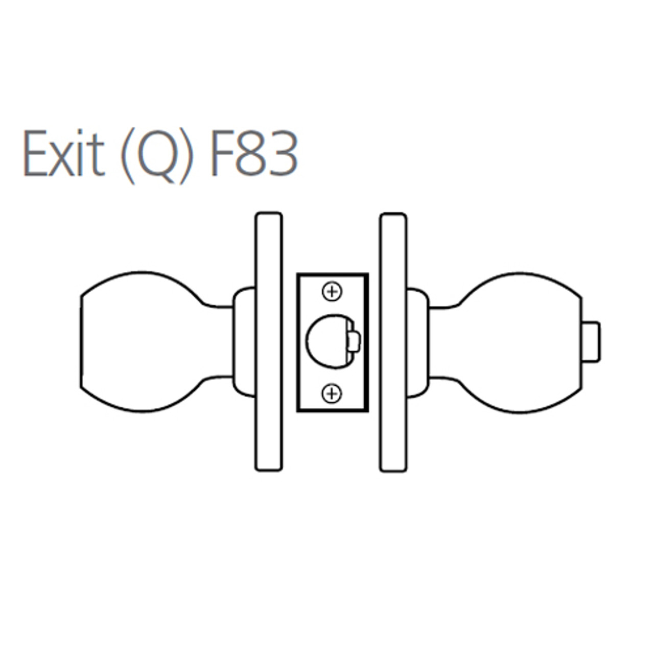 8K30Q4CS3612 Best 8K Series Exit Heavy Duty Cylindrical Knob Locks with Round Style in Satin Bronze