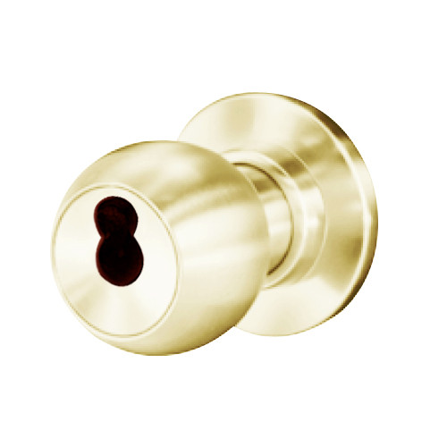 8K47R4CS3605 Best 8K Series Classroom Heavy Duty Cylindrical Knob Locks with Round Style in Bright Brass