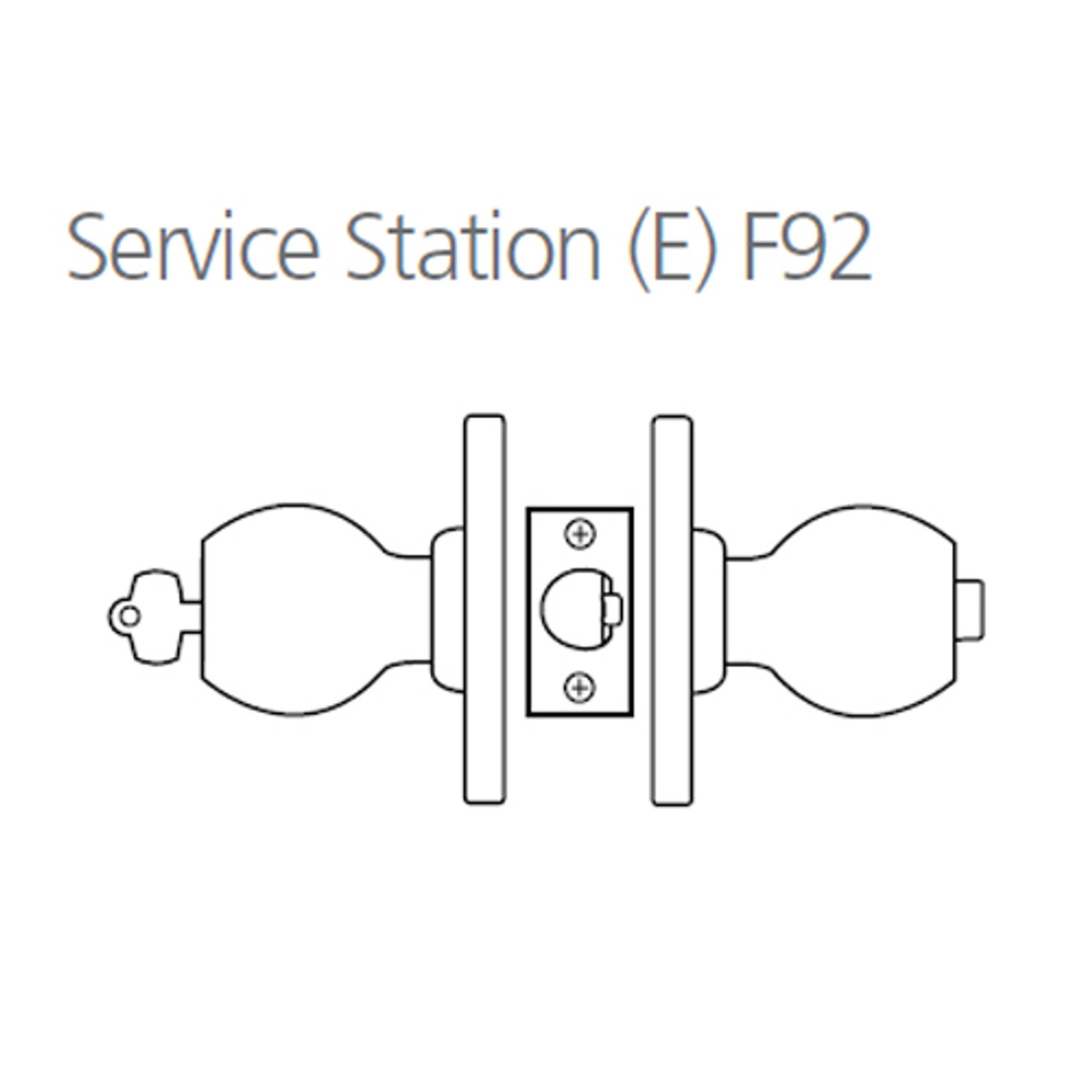 8K47E4CSTK612 Best 8K Series Service Station Heavy Duty Cylindrical Knob Locks with Round Style in Satin Bronze