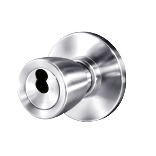 8K57E6ASTK625 Best 8K Series Service Station Heavy Duty Cylindrical Knob Locks with Tulip Style in Bright Chrome
