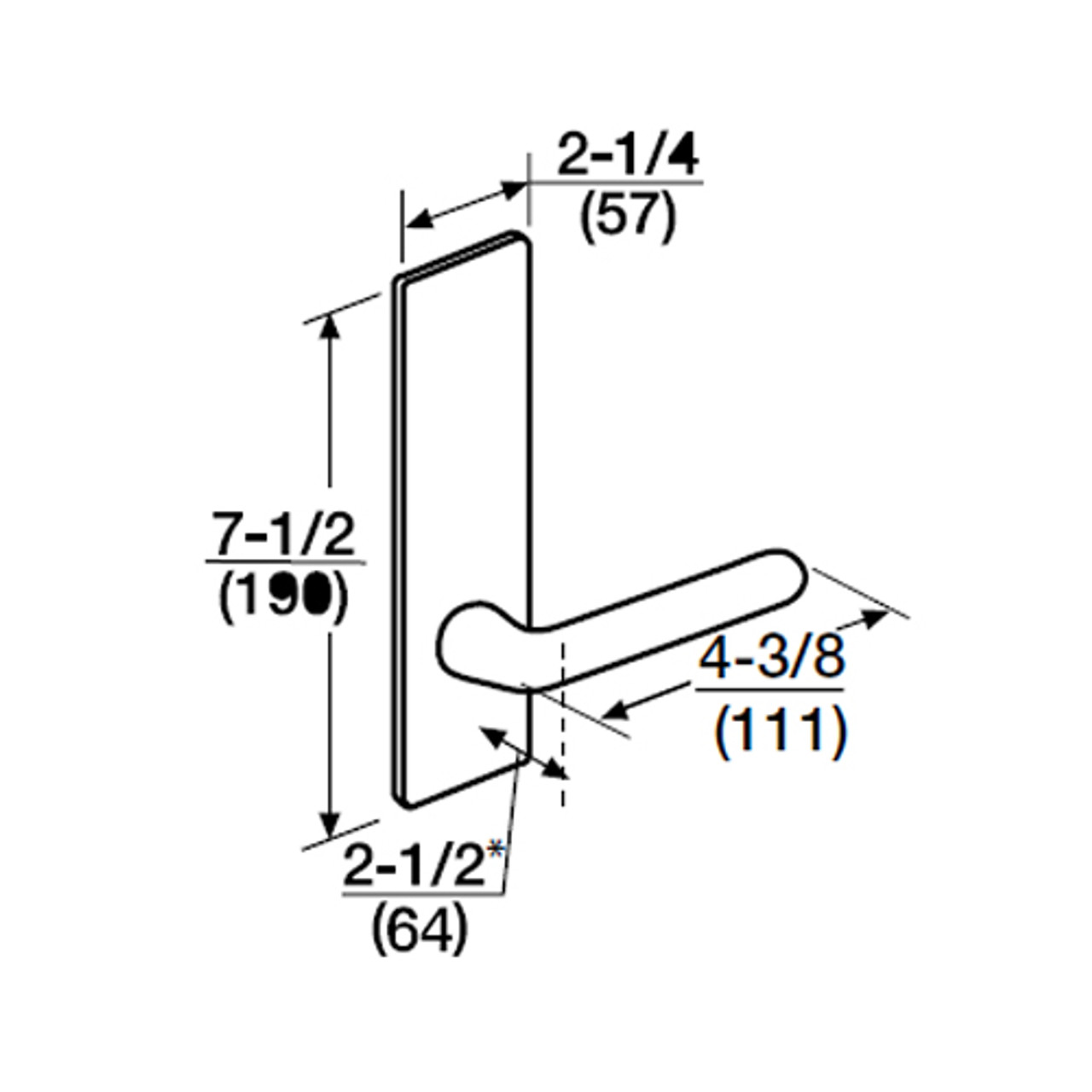 ML2067-RSM-629-M31 Corbin Russwin ML2000 Series Mortise Apartment Trim Pack with Regis Lever in Bright Stainless Steel