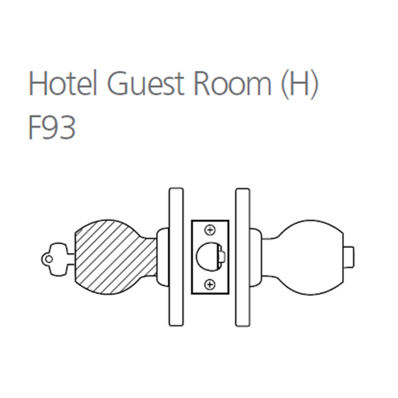 8K57H4AS3612 Best 8K Series Hotel Heavy Duty Cylindrical Knob Locks with Round Style in Satin Bronze