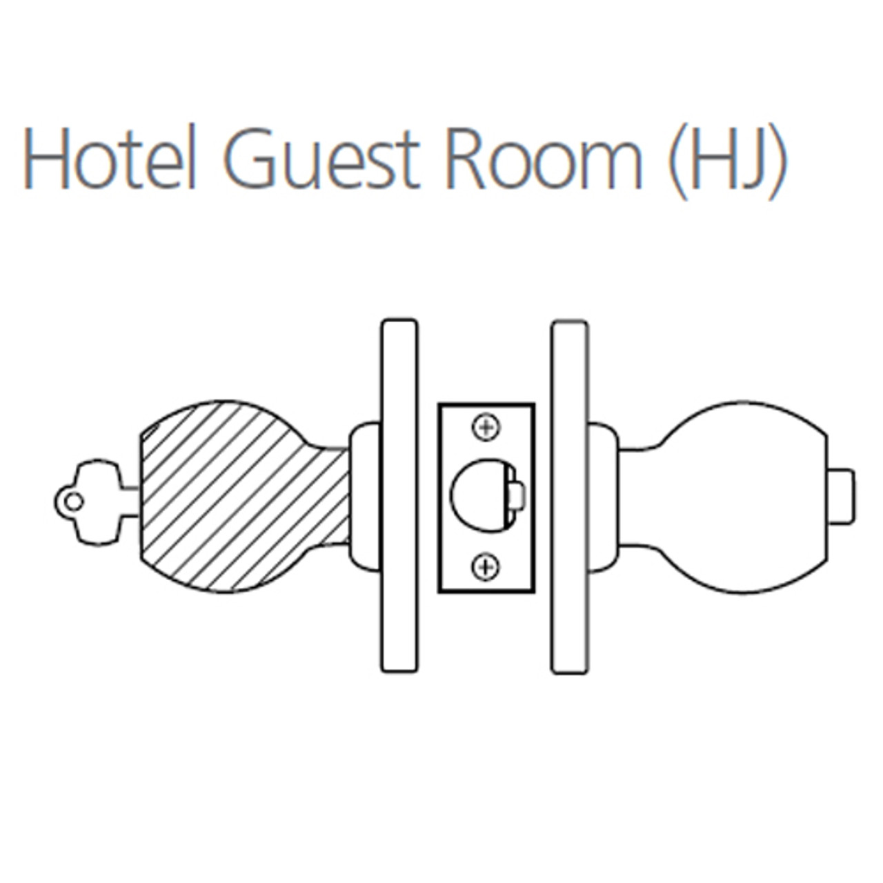 8K47HJ4AS3625 Best 8K Series Hotel Heavy Duty Cylindrical Knob Locks with Round Style in Bright Chrome