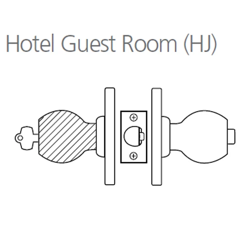 8K57HJ4DSTK612 Best 8K Series Hotel Heavy Duty Cylindrical Knob Locks with Round Style in Satin Bronze
