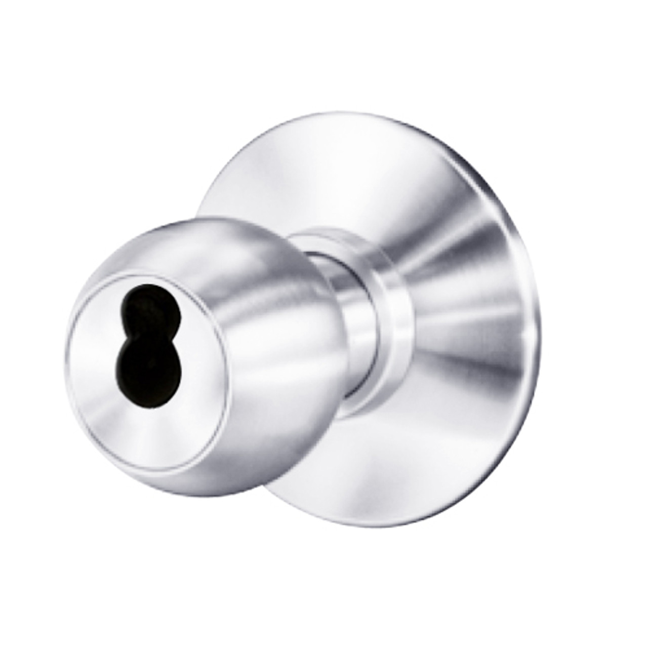 8K57W4DS3625 Best 8K Series Institutional Heavy Duty Cylindrical Knob Locks with Round Style in Bright Chrome