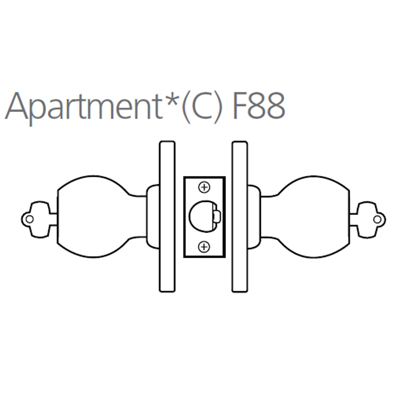 8K37C6DSTK626 Best 8K Series Apartment Heavy Duty Cylindrical Knob Locks with Tulip Style in Satin Chrome