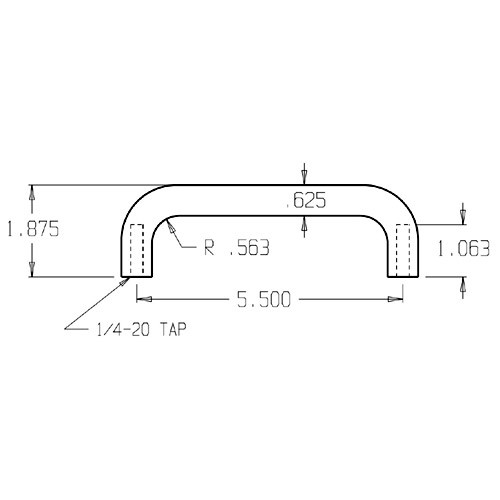 11-606 Don Jo 5/8" Round Door Pull with 5 1/2" center to center length