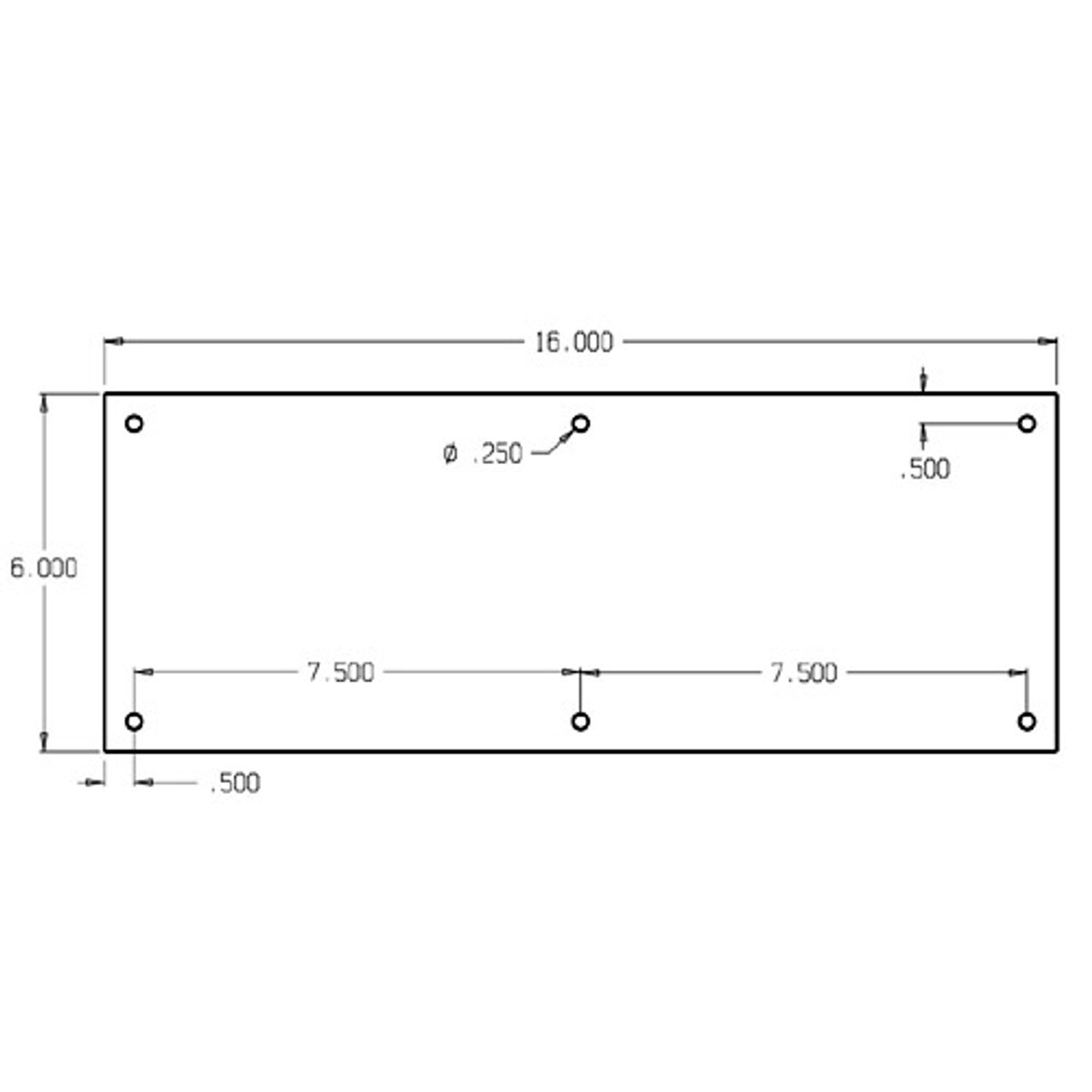 72-629 Don Jo 0.50 Push Plate in 6 X 16"