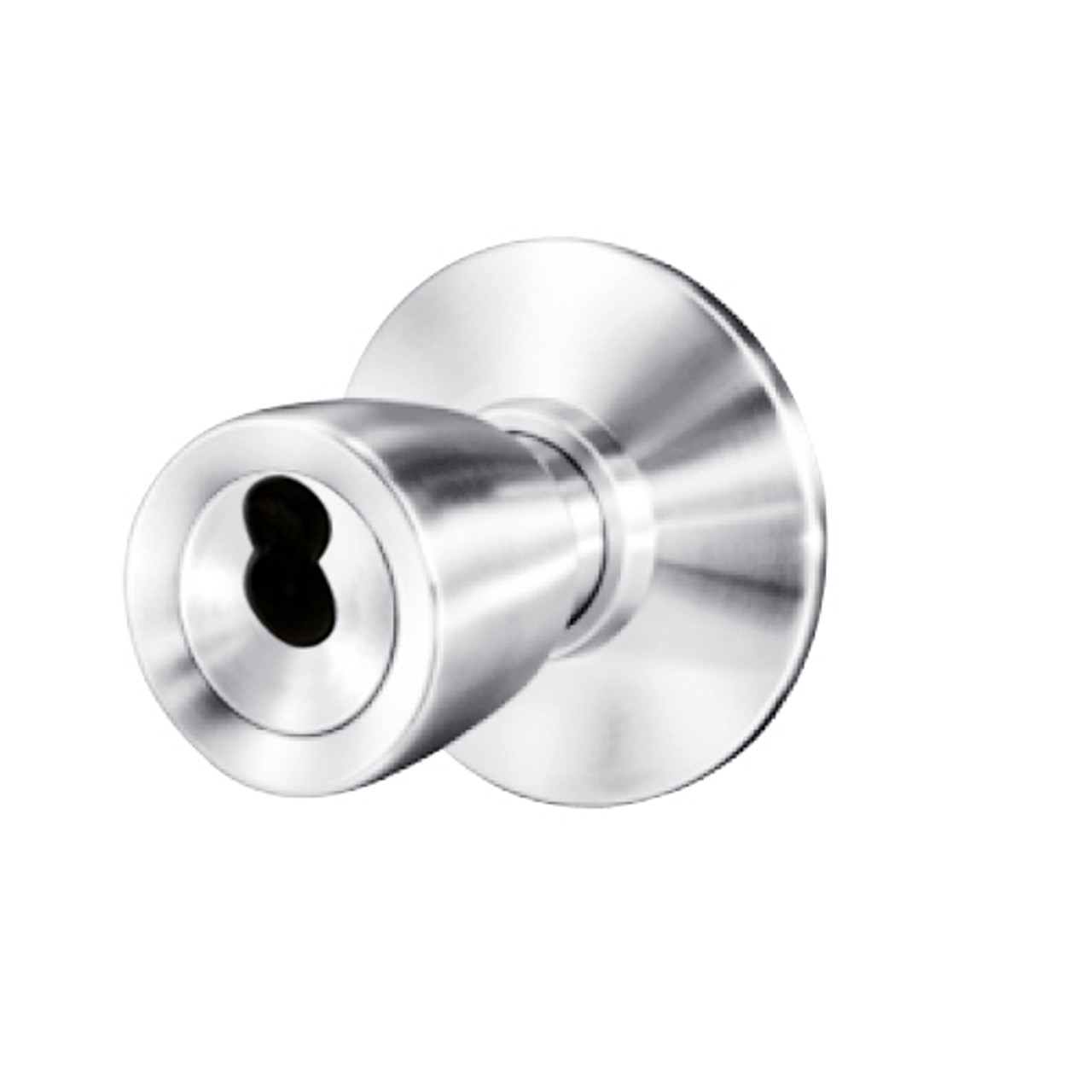 8K37G6DS3625 Best 8K Series Storeroom Heavy Duty Cylindrical Knob Locks with Tulip Style in Bright Chrome