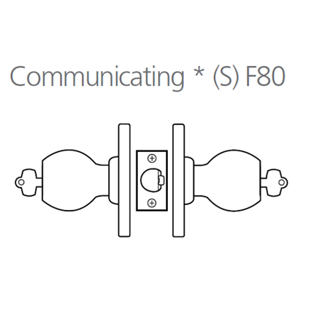 8K37S6ASTK611 Best 8K Series Communicating Heavy Duty Cylindrical Knob Locks with Tulip Style in Bright Bronze