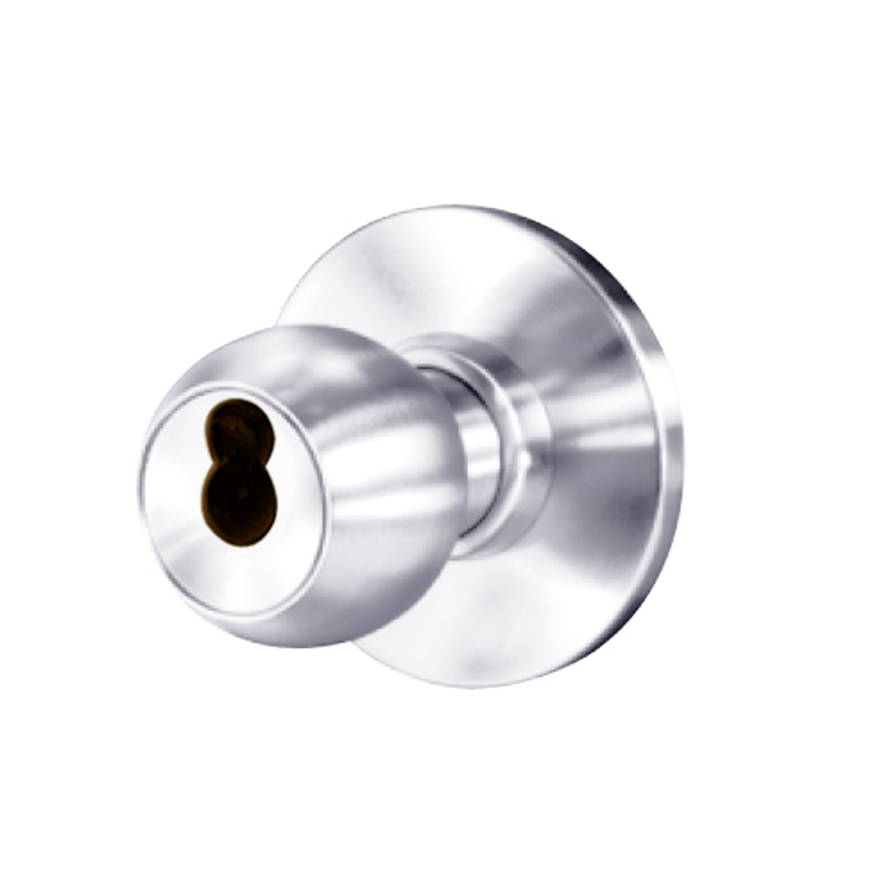 8K57S4AS3625 Best 8K Series Communicating Heavy Duty Cylindrical Knob Locks with Round Style in Bright Chrome