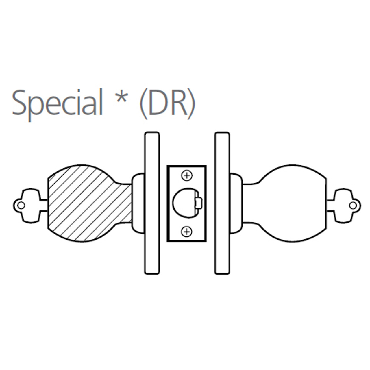 8K37DR4DS3626 Best 8K Series Special Heavy Duty Cylindrical Knob Locks with Round Style in Satin Chrome