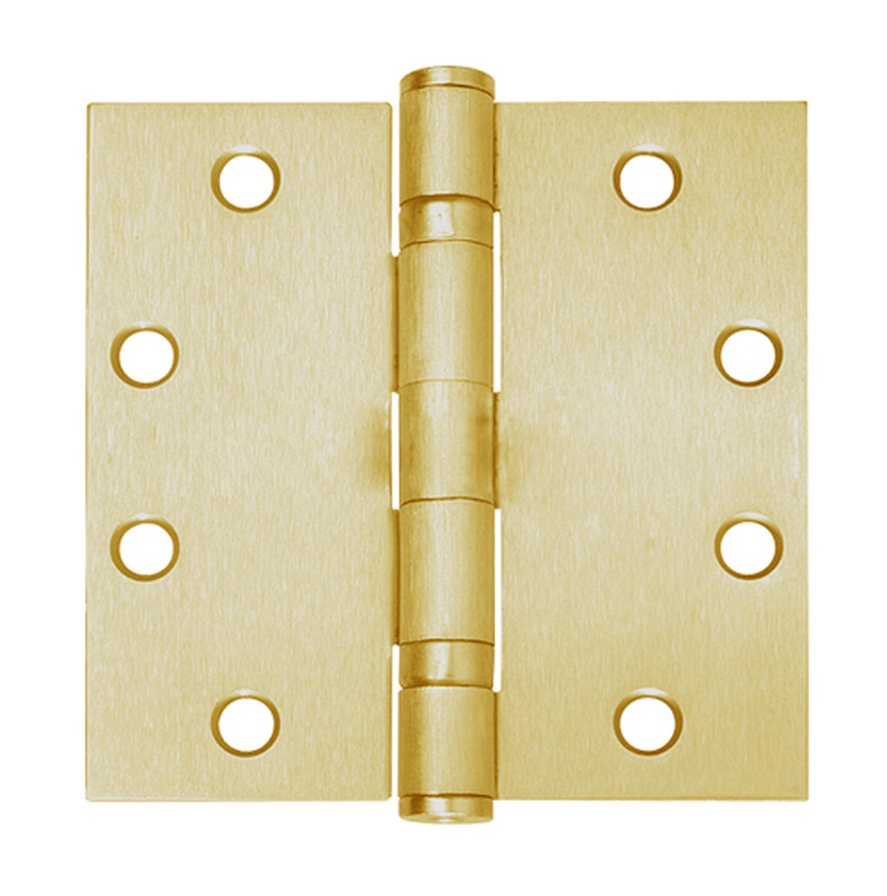 5BB1SH-4-5x4-5-633 IVES 5 Knuckle Ball Bearing Full Mortise Hinge with Security Studs in Satin Brass Plated