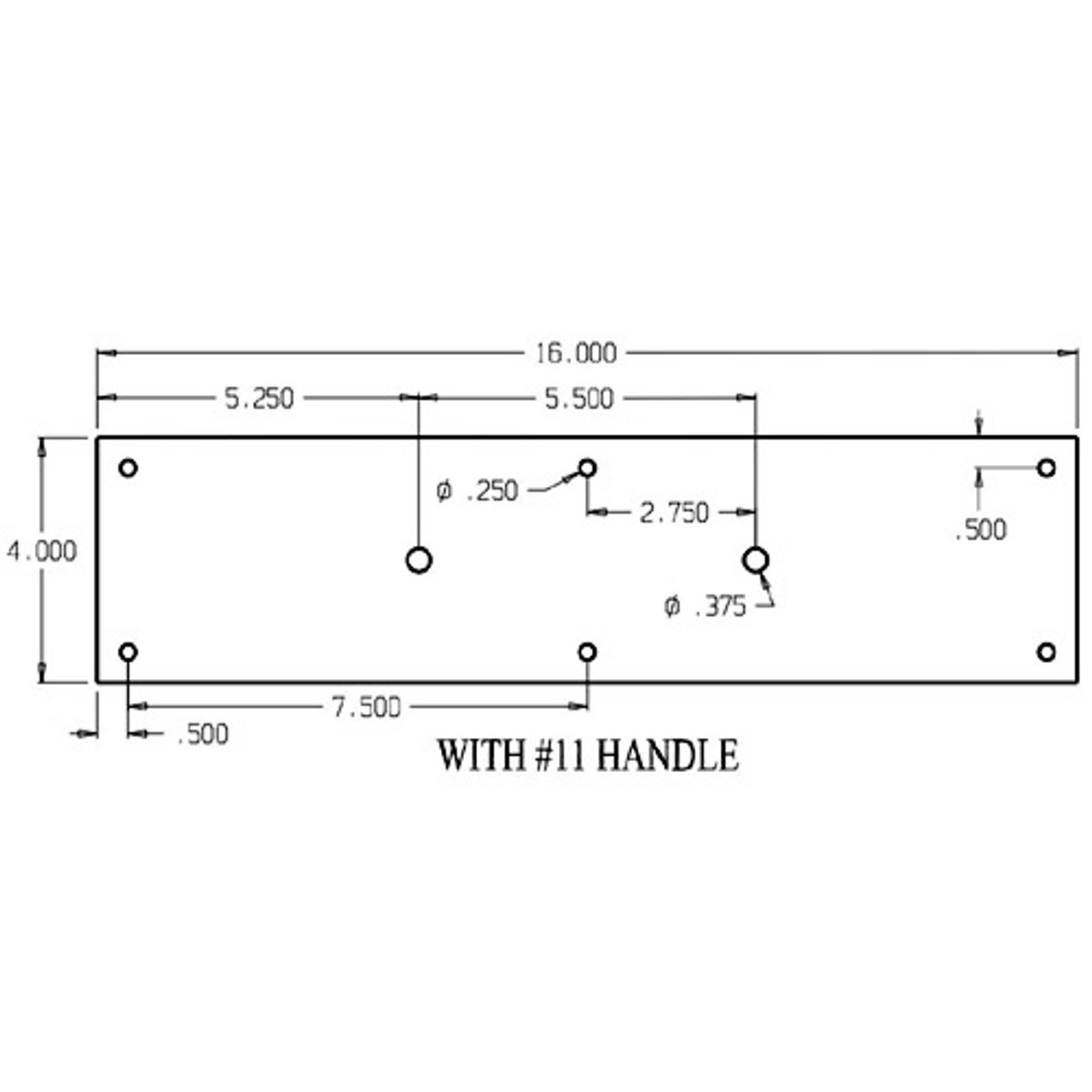 7111-605 Don Jo Pull Plates with 3/4" Round Pulls and 5 1/2" center to center length