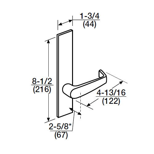 ML2072-NSR-630-M31 Corbin Russwin ML2000 Series Mortise Classroom Intruder Trim Pack with Newport Lever with Deadbolt in Satin Stainless