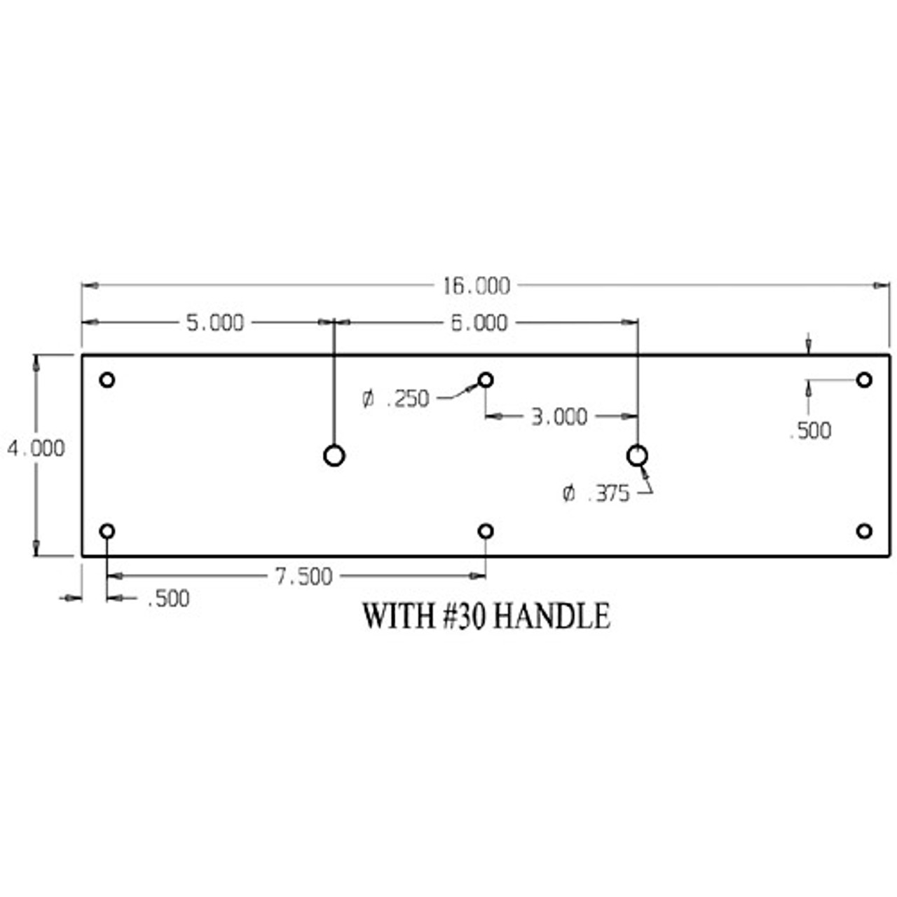 7130-628 Don Jo Pull Plates with Flat Pulls and 6" center to center length