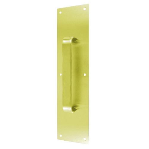 7137-605 Don Jo Pull Plates with Half Round in Bright Brass Finish