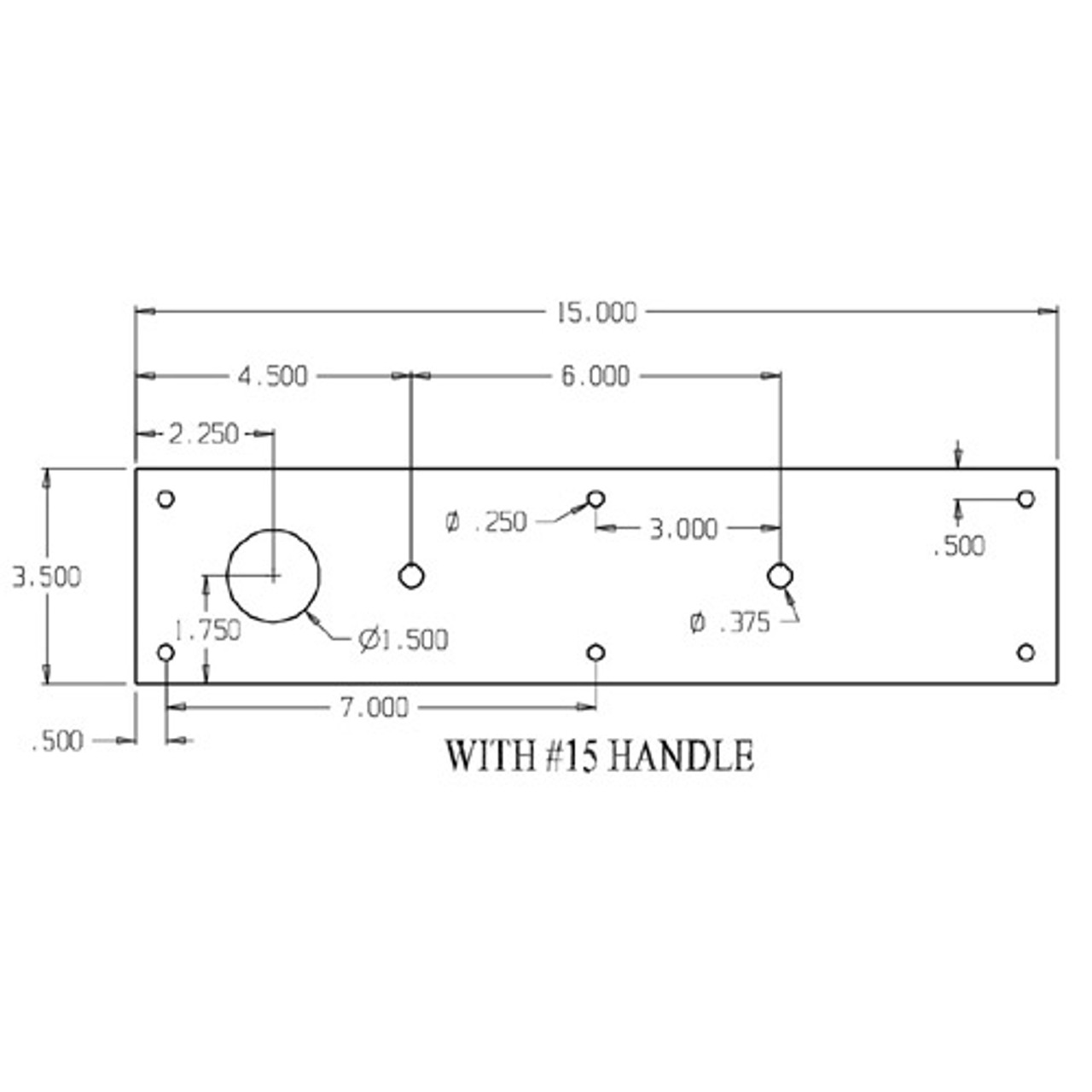 CFD7015-630 Don Jo Pull Plates with Holes and 6" Center to Center Length